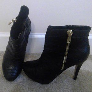 Kensie black leather ankle boots